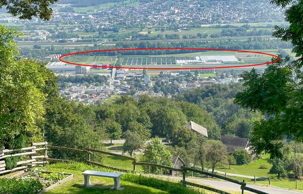 Nouvelle construction Lubera, vue a&eacute;rienne, depuis le haut