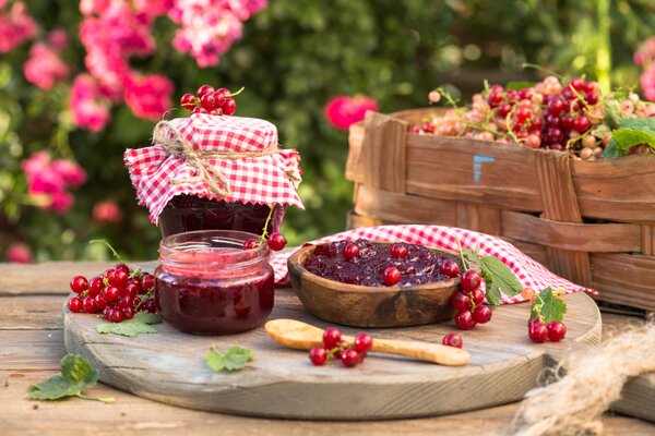 confiture de groseilles rouges, ribes rubrum