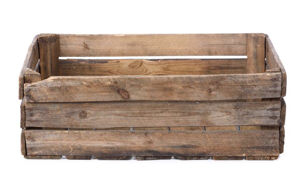 L&eacute;gumes d'hiver, caisse en bois
